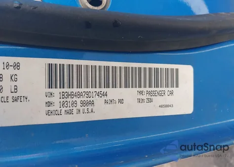 2009 Dodge Caliber Sxt from USA, damaged, VIN 1B3HB48A79D174544